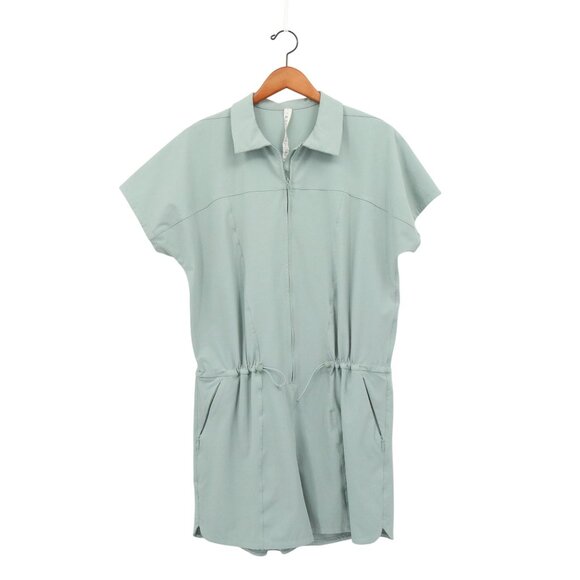 Lululemon Stretch Rib Pocketed Shorts Romper Jumper 6 in Silver Blue Green - Picture 5 of 10